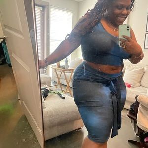 Plus Tie Dye Tank Top & Tie BFront Skirt